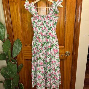 Hill House Home Pink Roses Ellie Nap Dress Midi Dress XS